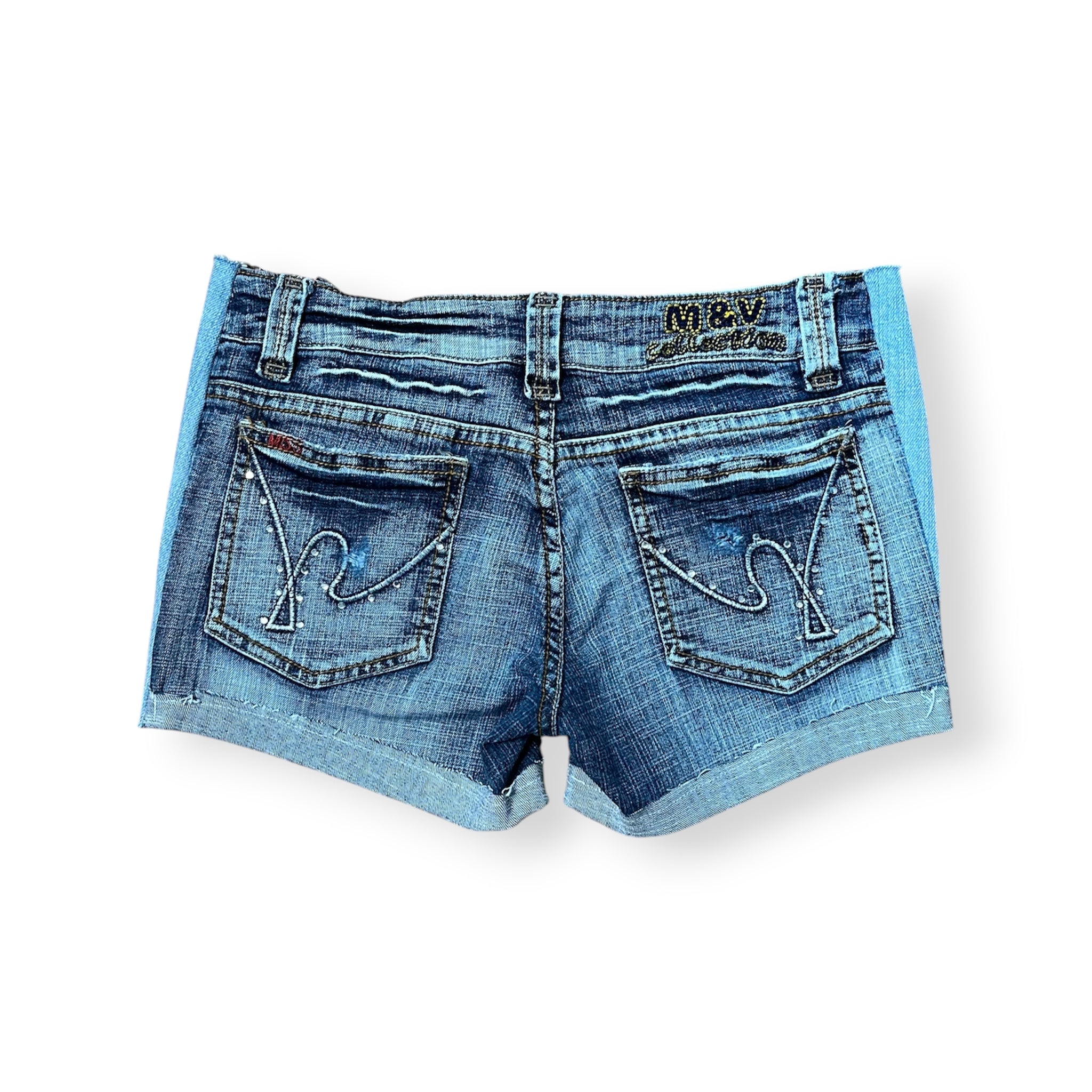 LOW WAISTED CONTRAST MINI SHORTS W28