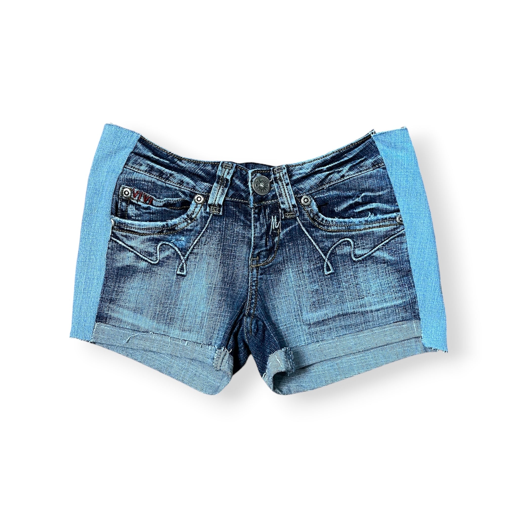 LOW WAISTED CONTRAST MINI SHORTS W28