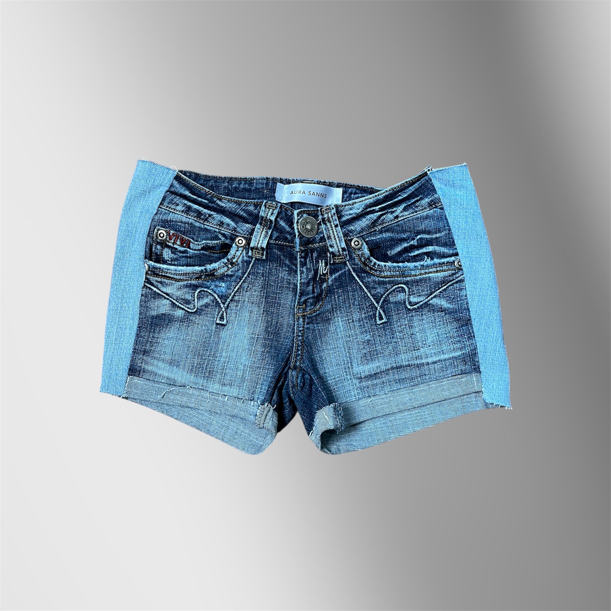 LOW WAISTED CONTRAST MINI SHORTS W28