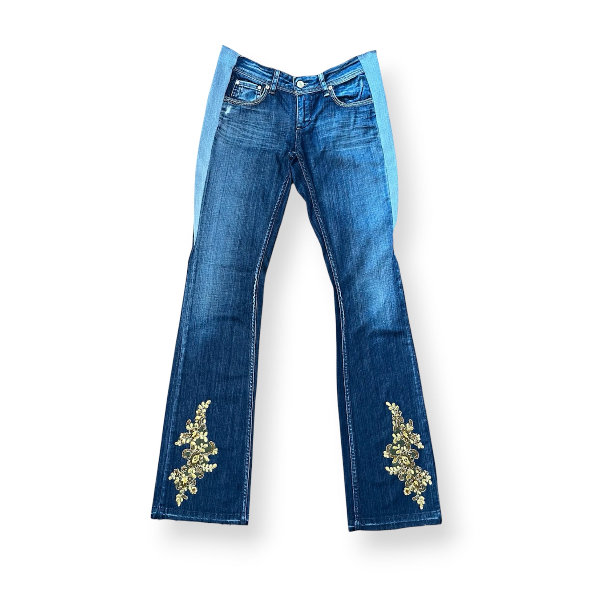 GOLDEN AURA LOW WAISTED LONG FLARE JEAN W30 L42